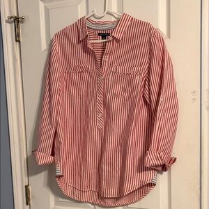 Tommy Hilfiger Red and White Striped Shirt